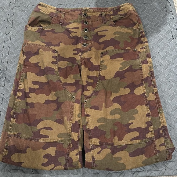 Sundance Double Knee Button Fly Pants Camo High Rise Ripstop Workwear size 2 - Picture 7 of 8
